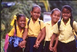 Happy School Children in Dominica