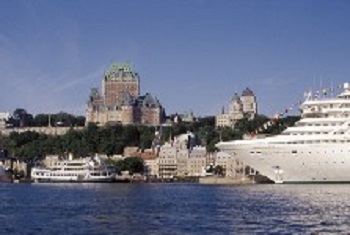 Cruise ship docked in Quebec City Quebec